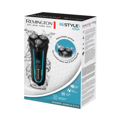Бритва електр. Remington роторна Style Aqua, бритв.головок-3, Ni-Mh, сух.+волог., водонепрон., дорожн., чохол, чорно-синій (R600 Бритва електр. Remington роторна Style Aqua, бритв.головок-3, Ni-Mh, сух.+волог., водонепрон., дорожн., чохол, чорно-синій (R600