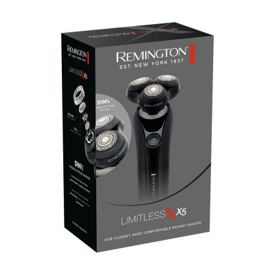 Бритва електр. Remington роторна X5 Limitless X, бритв.головок-3, от сети, сух.+волог., тример, водонепрон., швид. зарядка, чорн Бритва електр. Remington роторна X5 Limitless X, бритв.головок-3, от сети, сух.+волог., тример, водонепрон., швид. зарядка, чорн