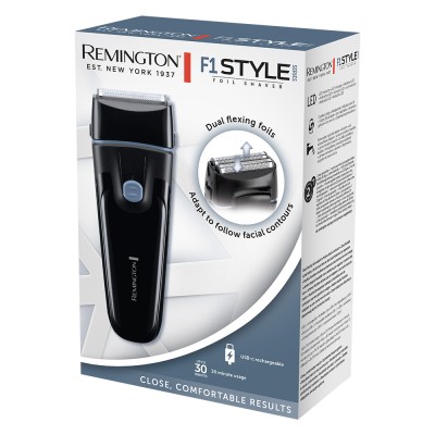 Бритва електр. Remington сіткова F1 Style, бритв.головок-2, Ni-Mh, сух., тример, USB-C, чорно-синій (F1000) Бритва електр. Remington сіткова F1 Style, бритв.головок-2, Ni-Mh, сух., тример, USB-C, чорно-синій (F1000)
