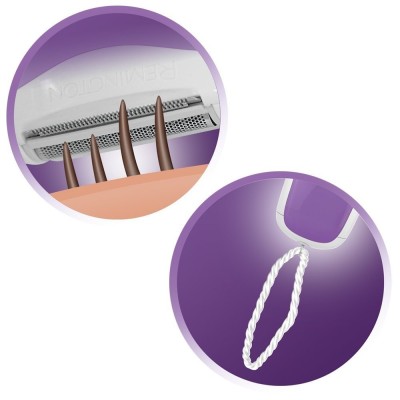 Бритва електр. Remington сіткова Smooth & Silky, АААx2, сух.+волог., жіночий тример, біло-фіолетовий (WSF4810)