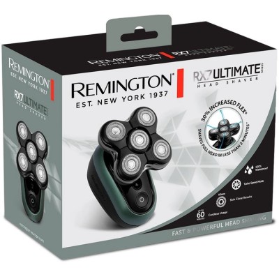 Бритва електр. для голови Remington роторна Ultimate Series RX7, бритв.головок-5, Li-Ion, сух.+волог., тример, чорно-зелений (XR
