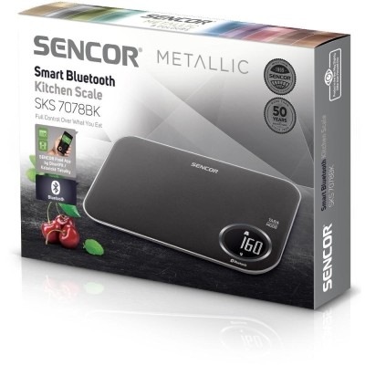 Ваги Sencor кухонні, 5кг, підключення до смартфону, AAAx2 , пластик, чорний (SKS7078BK) Ваги Sencor кухонні, 5кг, підключення до смартфону, AAAx2 , пластик, чорний (SKS7078BK)