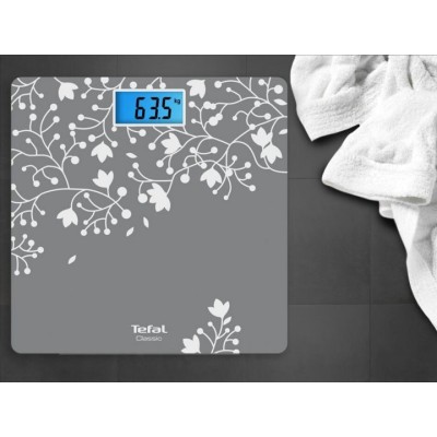 Ваги Tefal підлогові Classic Blossom, 160кг, AAAx2 немає у компл., скло, срібло (PP1537V0) Ваги Tefal підлогові Classic Blossom, 160кг, AAAx2 немає у компл., скло, срібло (PP1537V0)