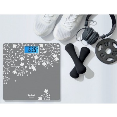 Ваги Tefal підлогові Classic Blossom, 160кг, AAAx2 немає у компл., скло, срібло (PP1537V0) Ваги Tefal підлогові Classic Blossom, 160кг, AAAx2 немає у компл., скло, срібло (PP1537V0)