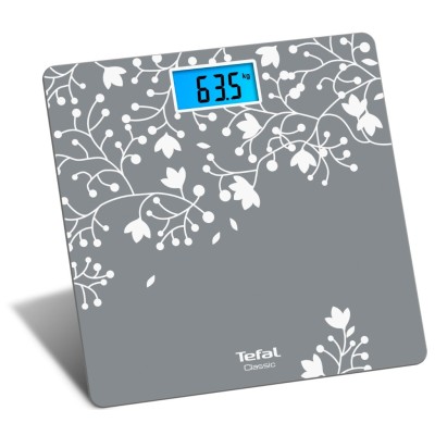 Ваги Tefal підлогові Classic Blossom, 160кг, AAAx2 немає у компл., скло, срібло (PP1537V0) Ваги Tefal підлогові Classic Blossom, 160кг, AAAx2 немає у компл., скло, срібло (PP1537V0)