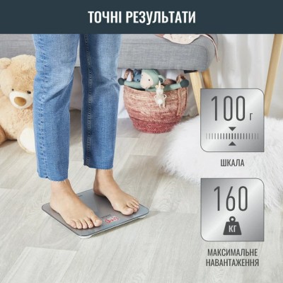 Ваги Tefal підлогові Goodvibes Life, 160кг, Bluetooth, AAAx3 в комплекті, скло, сірий (BM9600S1) Ваги Tefal підлогові Goodvibes Life, 160кг, Bluetooth, AAAx3 в комплекті, скло, сірий (BM9600S1)