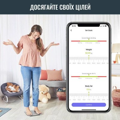 Ваги Tefal підлогові Goodvibes Life, 160кг, Bluetooth, AAAx3 в комплекті, скло, сірий (BM9600S1) Ваги Tefal підлогові Goodvibes Life, 160кг, Bluetooth, AAAx3 в комплекті, скло, сірий (BM9600S1)