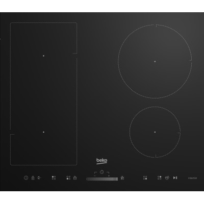 Варильна поверхня Beko індукційна, 60см, розширена зона, чорний (HII64500UFT)