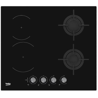 Варильна поверхня Beko комбінована (2 газ + 2 склокерам), 60см, чорний (HILM64222S) Варильна поверхня Beko комбінована (2 газ + 2 склокерам), 60см, чорний (HILM64222S)