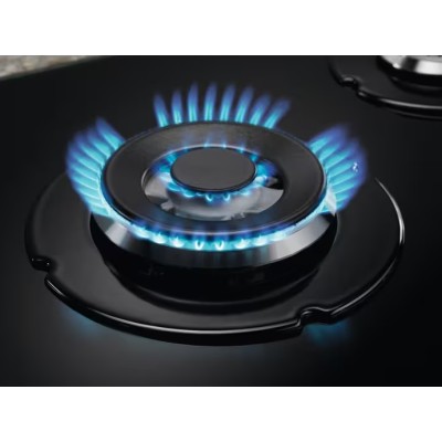 Варильна поверхня Electrolux газова на склі, 60см, чавун, чорний (KGG6437K)