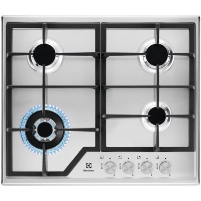 Варильна поверхня Electrolux газова, 60см, чавун, нерж (EGS6436SX)