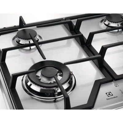 Варильна поверхня Electrolux газова, 60см, чавун, нерж (EGS6436SX)