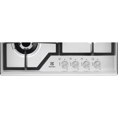 Варильна поверхня Electrolux газова, 60см, чавун, нерж (EGS6436SX)