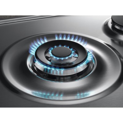 Варильна поверхня Electrolux газова, 60см, чавун, нерж (EGS6436SX)