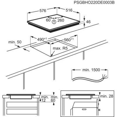 Варильна поверхня Electrolux індукційна, 60см, Hob2Hood, чорний (EIT60443X)