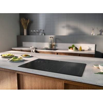 Варильна поверхня Electrolux індукційна, 80см, розширена зона, датчик кипіння, датчик смаження, сенсорний дисплей, Hob2Hood, чор