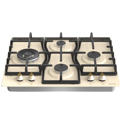 Варильна поверхня Gorenje газова, 60см, чавун, бежевий (GW6D42CLI)