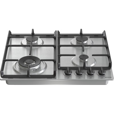 Варильна поверхня Gorenje газова, 60см, чавун, конфорка Wok, нерж (GW641EBX)