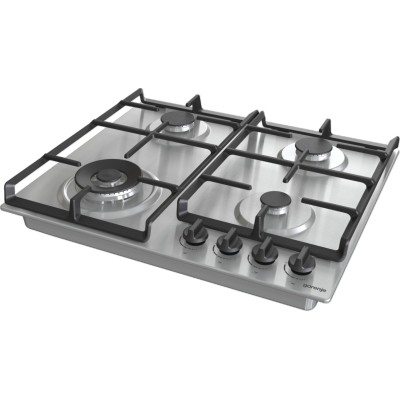 Варильна поверхня Gorenje газова, 60см, чавун, конфорка Wok, нерж (GW641EBX)