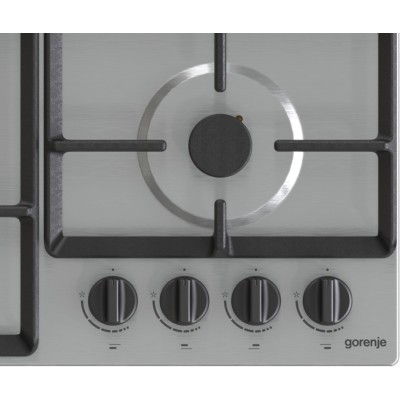 Варильна поверхня Gorenje газова, 60см, чавун, конфорка Wok, нерж (GW641EBX)