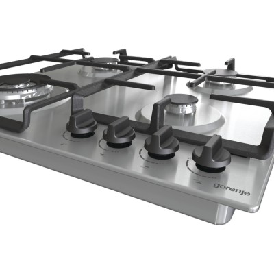 Варильна поверхня Gorenje газова, 60см, чавун, конфорка Wok, нерж (GW641EBX)