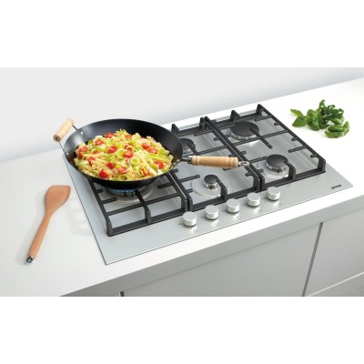Варильна поверхня Gorenje газова, 60см, чавун, конфорка Wok, нерж (GW641EBX)