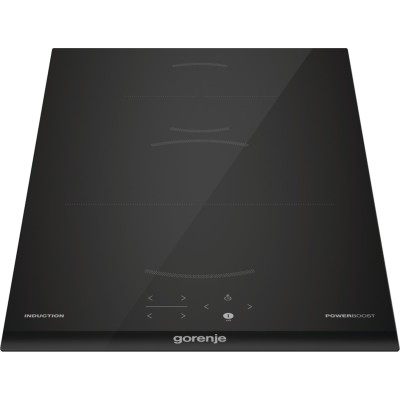Варильна поверхня Gorenje індукційна, 30см, Доміно, PowerBoost, TouchControl, поєднання конфорок, чорний (GI3201BC)