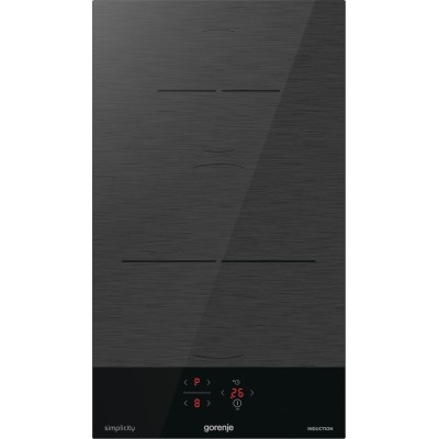 Варильна поверхня Gorenje індукційна, 30см, Доміно, PowerBoost, поєднання конфорок, чорний (GI3201SYBSC)