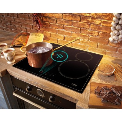 Варильна поверхня Gorenje індукційна, 60см, PowerBoost, TouchControl, StayWarm, блокування від дітей, чорний (GI6401CLBSC)
