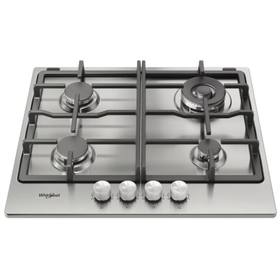 Варильна поверхня Whirlpool газова, 60см, чавун, конфорка з подвійним рядом полум'я, нерж (TKRL661IXEU)