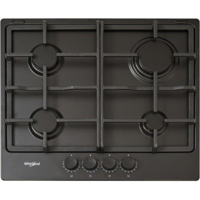 Варильна поверхня Whirlpool газова, 60см, чавун, турбо-конфорка, чорний (TGML660NB)