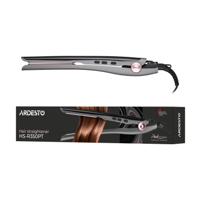 Випрямляч Ardesto Pink Touch, 32Вт, 110-200C, кераміка, сірий+рожевий (HS-R350PT) Випрямляч Ardesto Pink Touch, 32Вт, 110-200C, кераміка, сірий+рожевий (HS-R350PT)