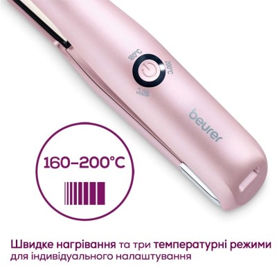Випрямляч Beurer, безпровідний, mini-USB, 25Вт, темп.режимів-3, >200С, заряд на 20хв, кераміка, турмалін, рожевий (HS_20) Випрямляч Beurer, безпровідний, mini-USB, 25Вт, темп.режимів-3, >200С, заряд на 20хв, кераміка, турмалін, рожевий (HS_20)