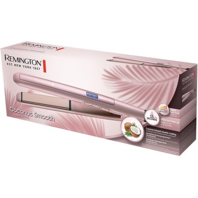 Випрямляч Remington Coconut Smooth, 47Вт, темп.режимів-9, 150-230С, дисплей, кераміка, рожевий (S5901) Випрямляч Remington Coconut Smooth, 47Вт, темп.режимів-9, 150-230С, дисплей, кераміка, рожевий (S5901)