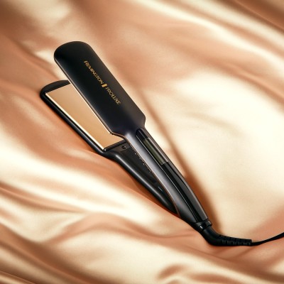 Випрямляч Remington PROluxe Midnight Wide Plate Straightener, темп.режимов-9, 150-230С, чохол, дісплей, кераміка, чорний (S9150B Випрямляч Remington PROluxe Midnight Wide Plate Straightener, темп.режимов-9, 150-230С, чохол, дісплей, кераміка, чорний (S9150B