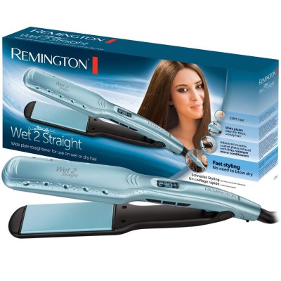 Випрямляч Remington Wet 2 Straight, 62Вт, темп.режимів-10, 140-230С, дисплей, кераміка, блакитний (S7350) Випрямляч Remington Wet 2 Straight, 62Вт, темп.режимів-10, 140-230С, дисплей, кераміка, блакитний (S7350)