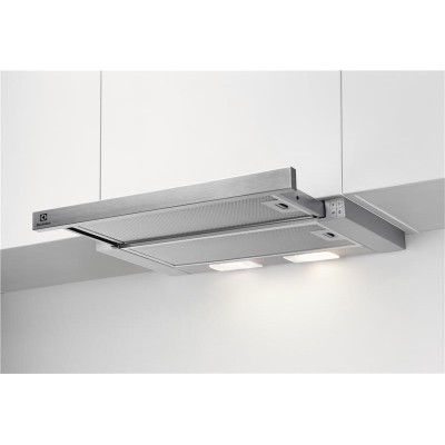 Витяжка Electrolux телескопічна, 59см, 410м.куб/год., сірий (LFP326S)