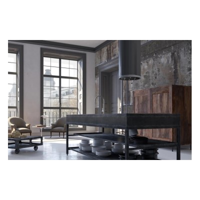 Витяжка Faber острівна, 37см, 1169м.куб/год, Corinthia Isola Ev8+ Dg Matt/Concrete A37, темно-сірий матовий