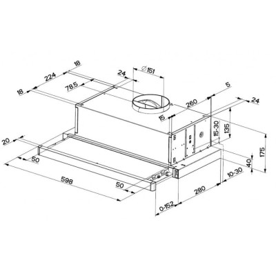 Витяжка Faber телескоп, 60см, 701м.куб/год, Flexa Ng Glass Lux Wh A60, білий