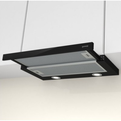 Витяжка Gorenje телескопічна, 60см, 450м.куб/год, чорний (TH62E4BG)