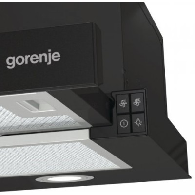 Витяжка Gorenje телескопічна, 60см, 450м.куб/год, чорний (TH62E4BG)