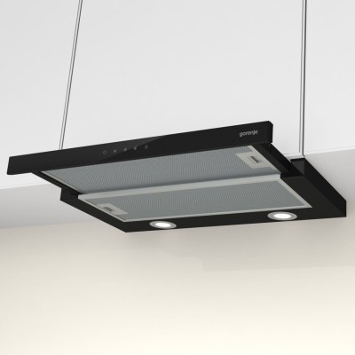 Витяжка Gorenje телескопічна, 60см, 450м.куб/год, чорний (TH64E4BG)