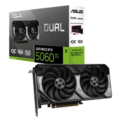 Відеокарта ASUS GeForce RTX 5060 TI 16GB GDDR7 OC DUAL-RTX5060TI-O16G (90YV0MH0-M0NA00) Відеокарта ASUS GeForce RTX 5060 TI 16GB GDDR7 OC DUAL-RTX5060TI-O16G (90YV0MH0-M0NA00)