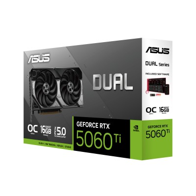 Відеокарта ASUS GeForce RTX 5060 TI 16GB GDDR7 OC DUAL-RTX5060TI-O16G (90YV0MH0-M0NA00) Відеокарта ASUS GeForce RTX 5060 TI 16GB GDDR7 OC DUAL-RTX5060TI-O16G (90YV0MH0-M0NA00)