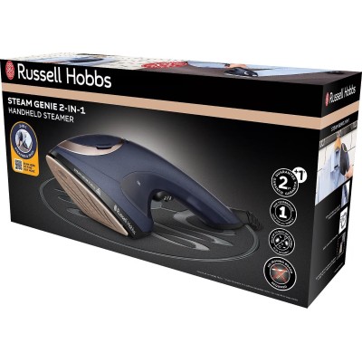 Відпарювач Russell Hobbs Steam Genie 2-в-1, 1700Вт, 150мл, паровий удар -20гр, постійна пара - 20гр, керам. підошва, синій (2837