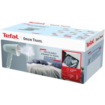 Відпарювач Tefal компактний Origin Travel, 1200Вт, 70мл, постійна пара - 20гр, металева підошв., білий (DT1034E1) Відпарювач Tefal компактний Origin Travel, 1200Вт, 70мл, постійна пара - 20гр, металева підошв., білий (DT1034E1)