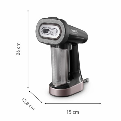 Відпарювач Tefal компактний Pure Force 3в1, 1800Вт, 180мл, постійна пара - 35гр, керам. підошва, чорно-рожевий (DT8765E0) Відпарювач Tefal компактний Pure Force 3в1, 1800Вт, 180мл, постійна пара - 35гр, керам. підошва, чорно-рожевий (DT8765E0)