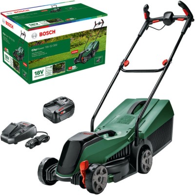 Газонокосарка акумуляторна Bosch CityMower 18V-32-300 18В акб 1х4А·год 34см 31л 30-60мм 9.4кг Газонокосарка акумуляторна Bosch CityMower 18V-32-300 18В акб 1х4А·год 34см 31л 30-60мм 9.4кг