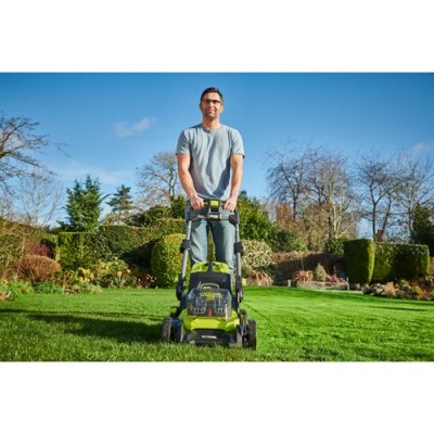 Газонокосарка акумуляторна Ryobi ONE+ HP RY18LMX40B-0 18В 40см 40л 25-70мм 18.2кг без АКБ та ЗП Газонокосарка акумуляторна Ryobi ONE+ HP RY18LMX40B-0 18В 40см 40л 25-70мм 18.2кг без АКБ та ЗП