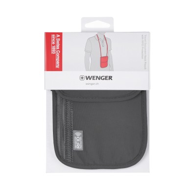 Гаманець на шию, Wenger Neck Wallet with RFID pocket, сірий (604589) Гаманець на шию, Wenger Neck Wallet with RFID pocket, сірий (604589)